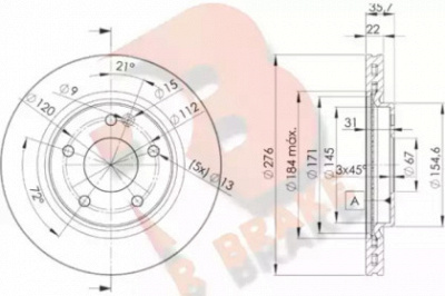 R BRAKE 78rbd20612 -  Тормозной диск